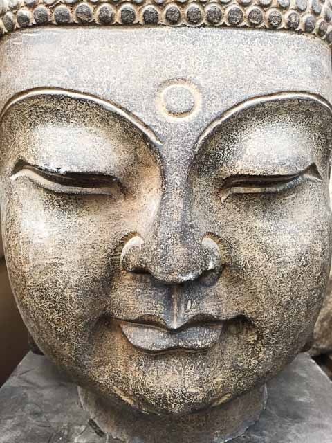 Large Buddha head statue