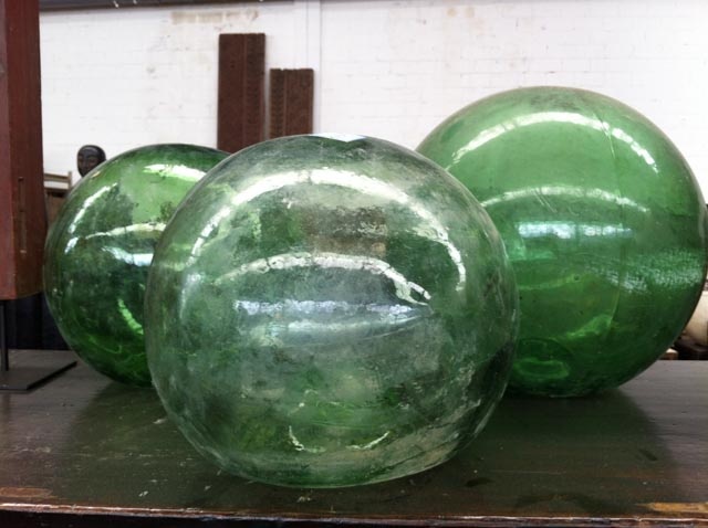 Old Chinese glass floating balls