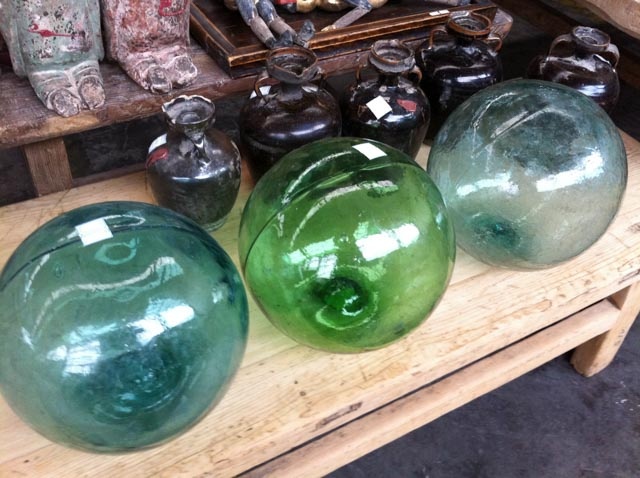 Old Chinese glass floating balls