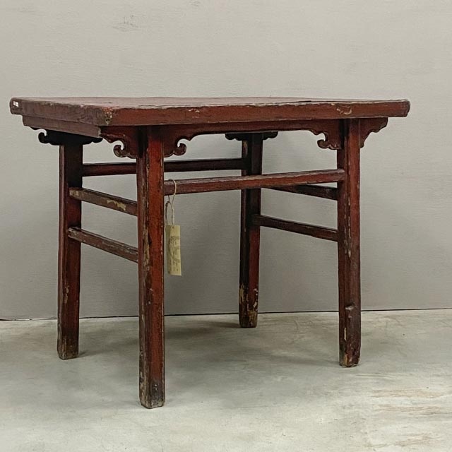 Weathered red lacquer table