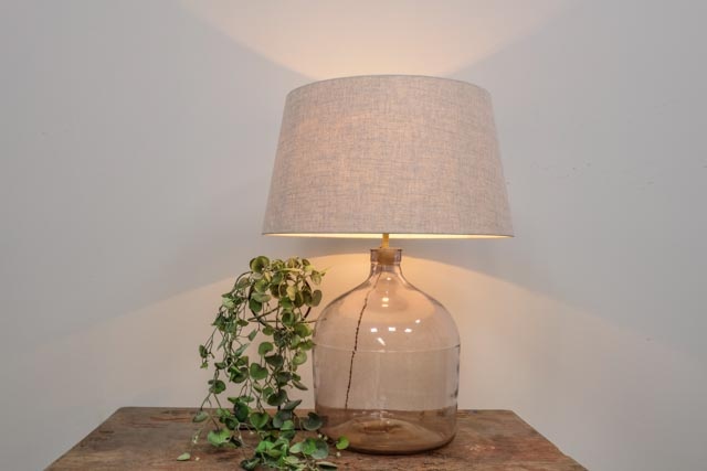 Unique Ceramic Table Lamps Handmade, Tapered Metal And Glass Jug Table Lamp