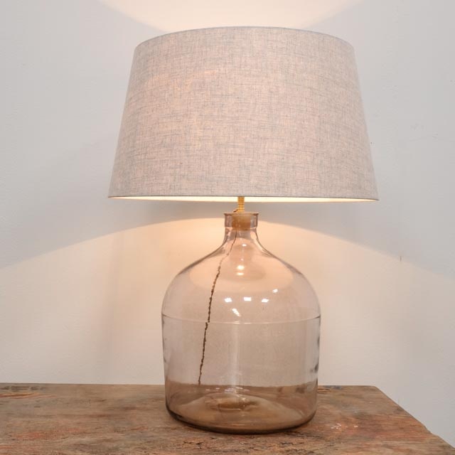 Vintage glass bottle table lamp