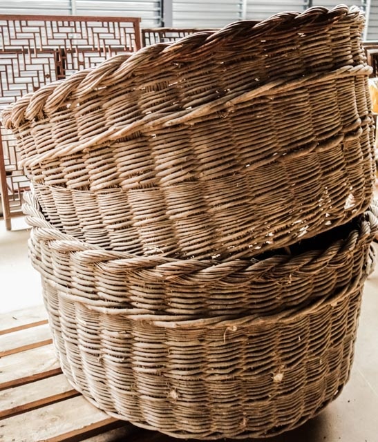 Vintage rustic wooden water bucket