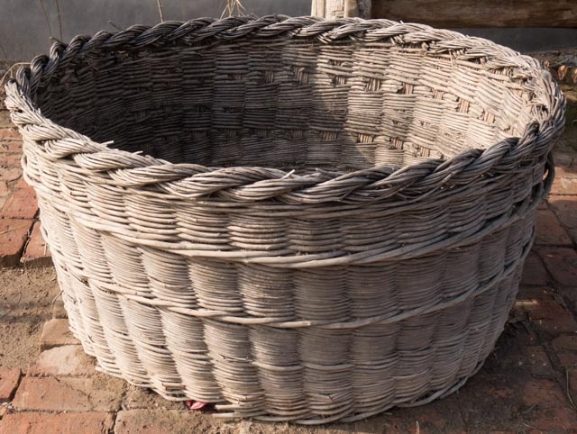 Vintage rustic wooden water bucket