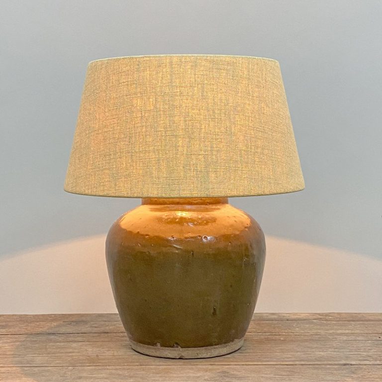 Dark green glazed pottery table lamp Pottery Table Lamps The Silk