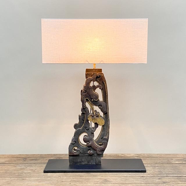 Wooden architectural element table lamp