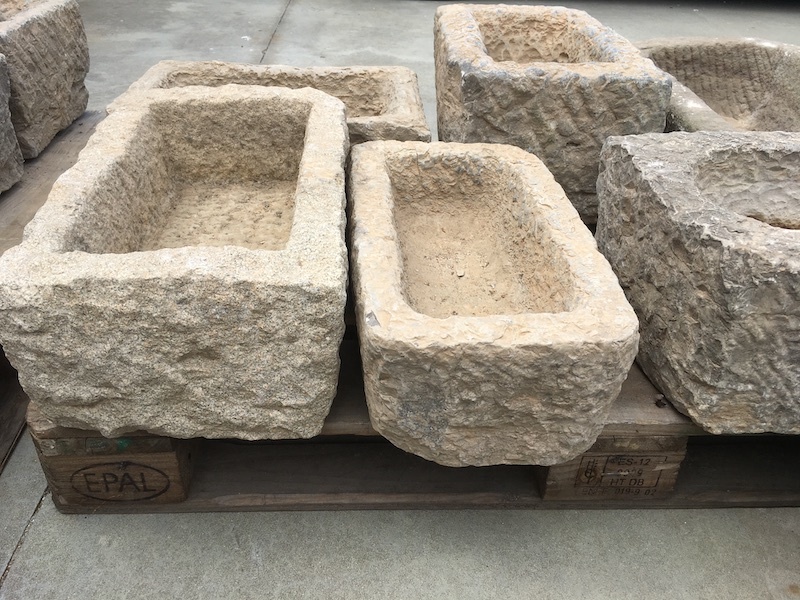 Rustic stone water troughs