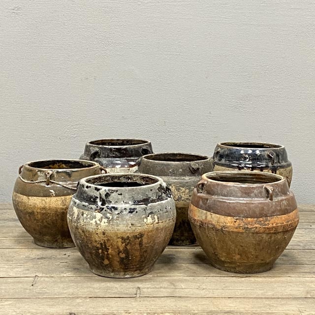 Rustic brown vintage pots