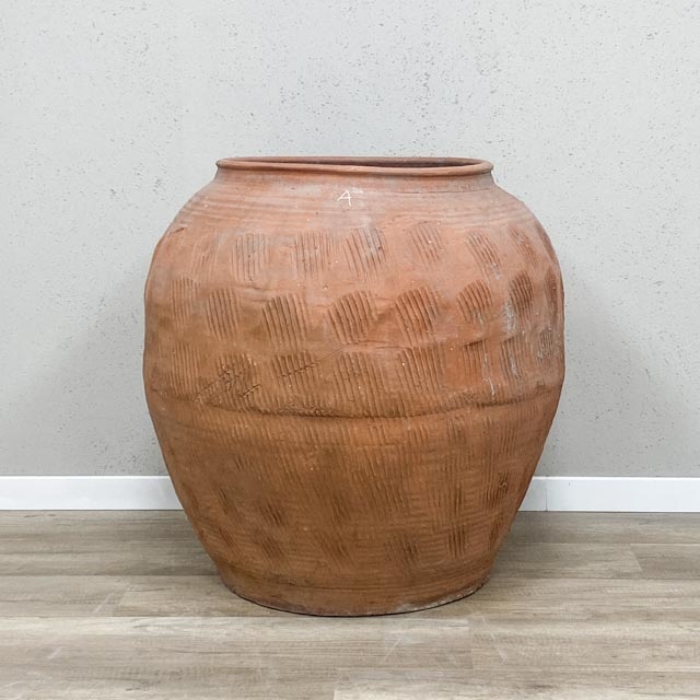 Large vintage rustic terracotta pot